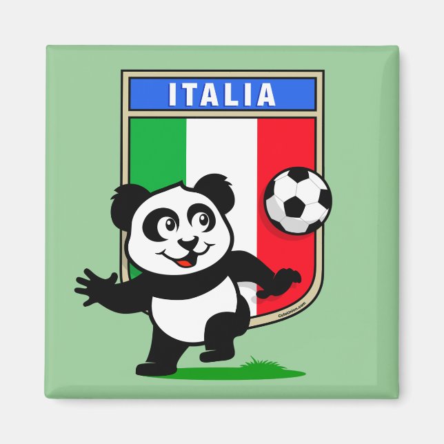 Italy Football Panda Magnet (Front)