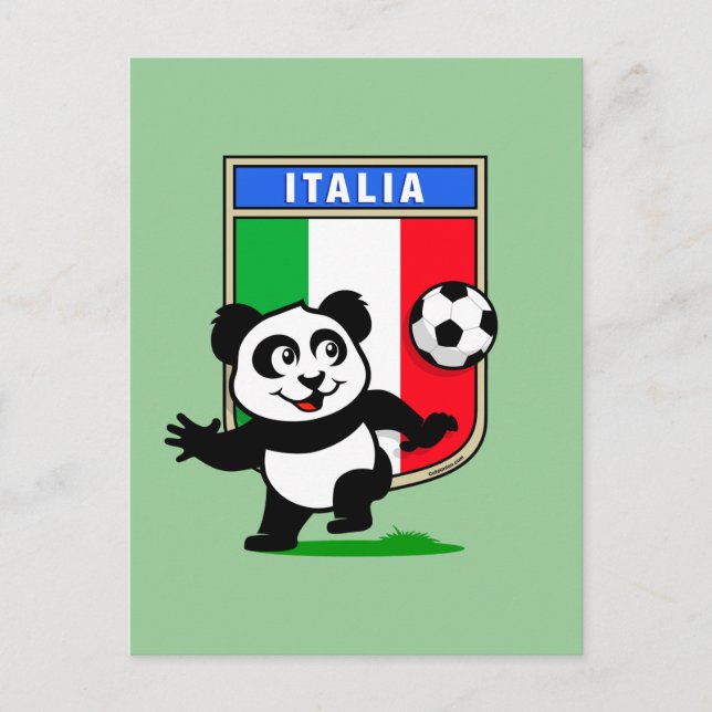 Italy Football Panda Postcard (Front)