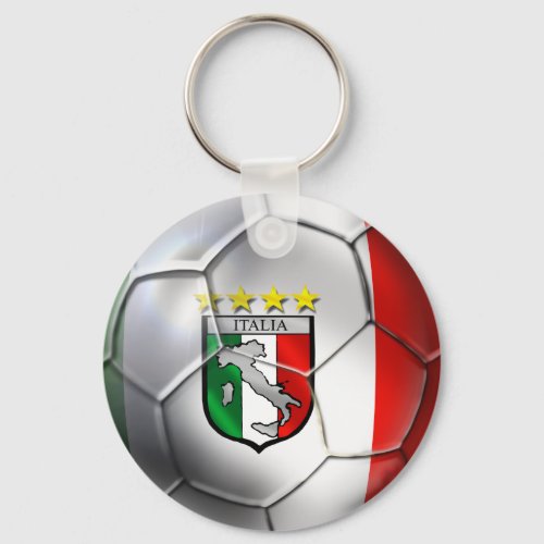 Italy Forza Azzurri Calcio Soccer Ball flag Keychain