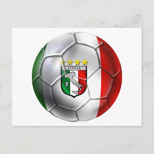 Italy Forza Azzurri Calcio Soccer Ball flag Postcard
