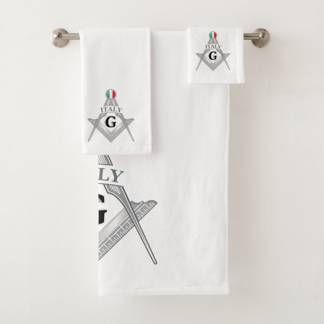 Italy freemasonry sign bath towel set (Insitu)