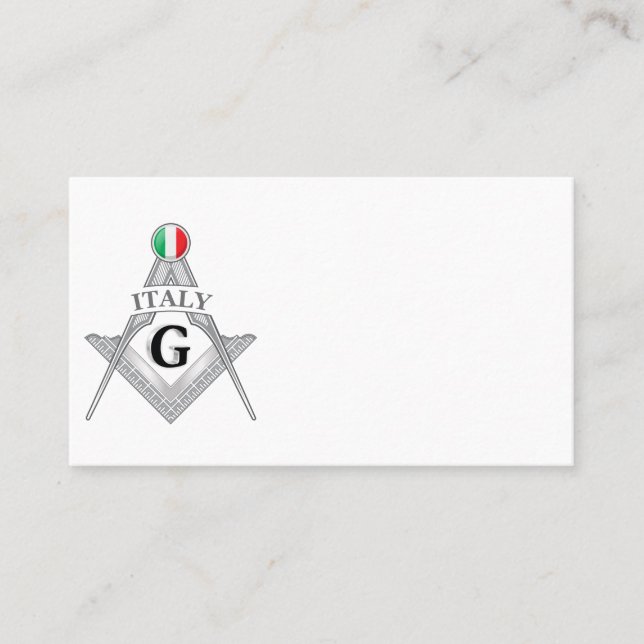 Italy freemasonry sign business card (Front)