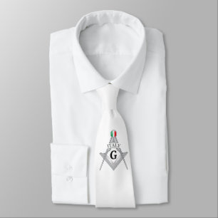 Italy freemasonry sign neck tie