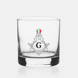 Italy freemasonry sign whiskey glass
