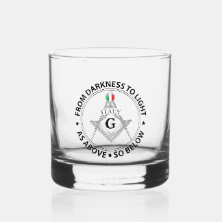 Italy freemasonry sign whiskey glass