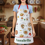 Italy Fun Food Chef Colorful Apron