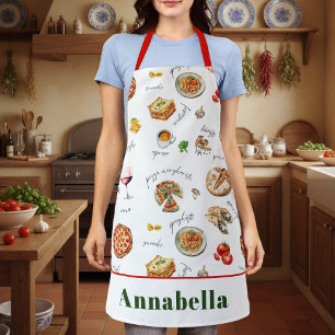 Italy Fun Food Chef Colorful Apron
