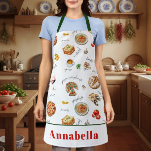 Italy Fun Food Chef Colorful Apron
