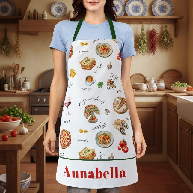 Italy Fun Food Chef Colorful Apron (Creator Uploaded)