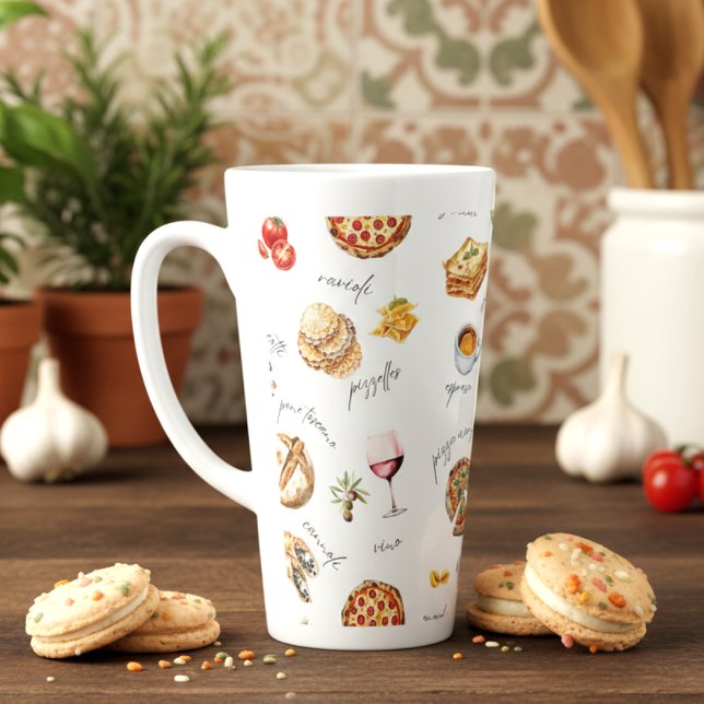 Italy Fun Food Chef Colorful Latte Mug (Creator Uploaded)