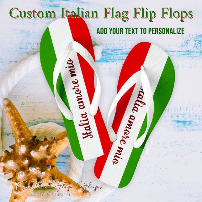 Italy Gift for Italy Lovers, Italy Flag Flip Flops (Creator Uploaded)