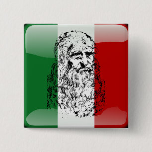 Italy glossy flag button