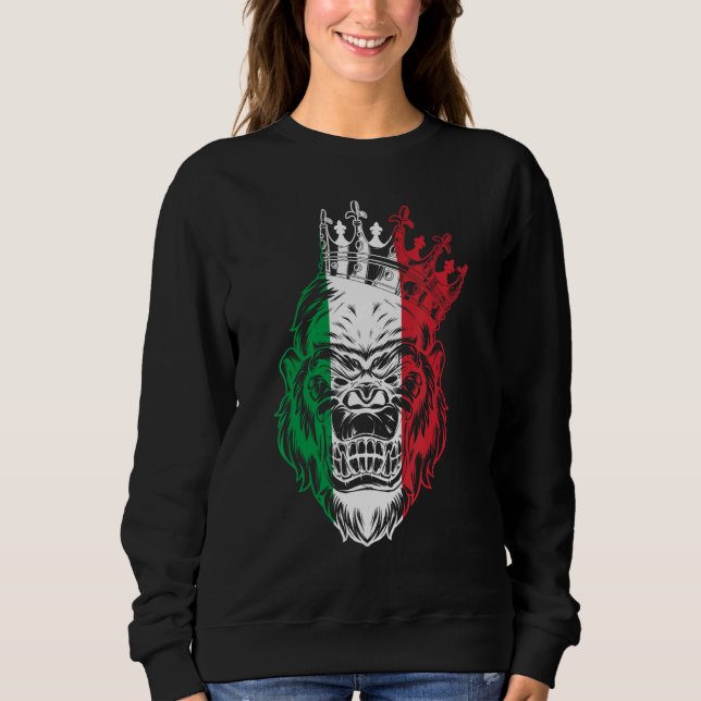 Italy Gorilla Italian Flag Gorilla Sweatshirt (Front)