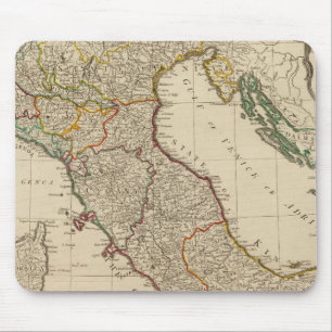Italy hand colored Atlas Map Mouse Pad