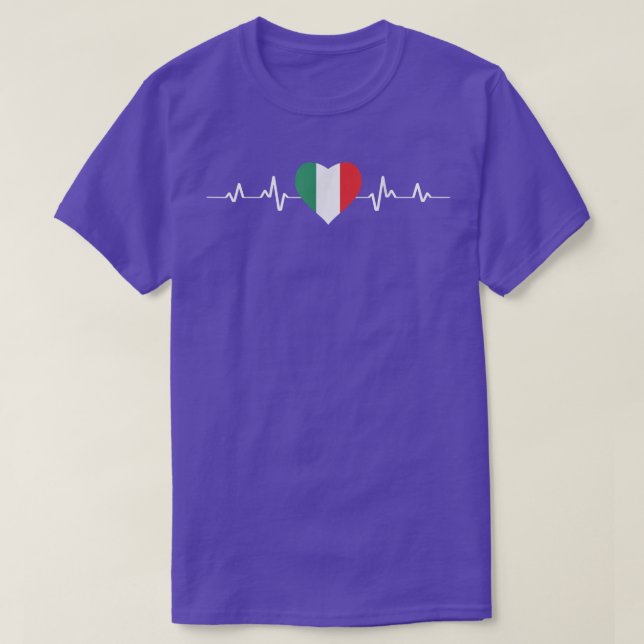 Italy Heart Ekg Italian Flag  T-Shirt (Design Front)