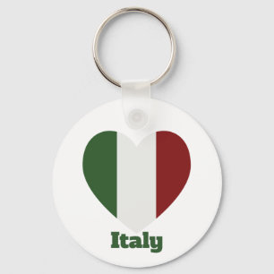 Italy Heart Flag  Keychain