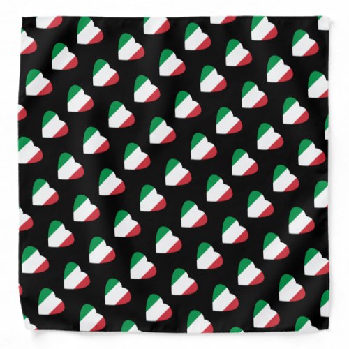 Italy heart flag pattern bandana