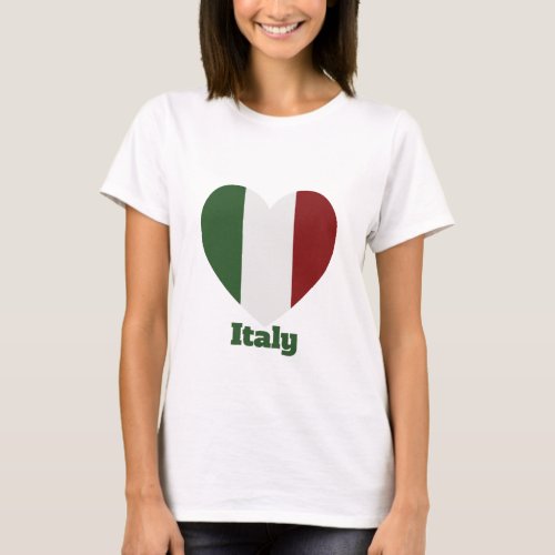 Italy Heart Flag T_Shirt