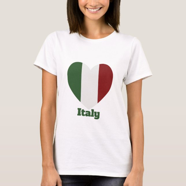 Italy Heart Flag T-Shirt (Front)