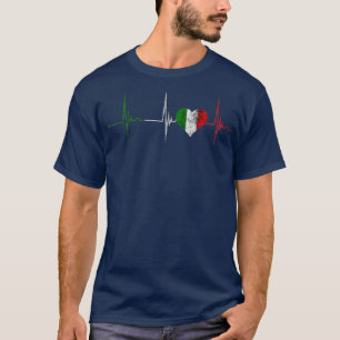 Italy Heart Italian Heartbeat EKG Pulse Italiano T-Shirt