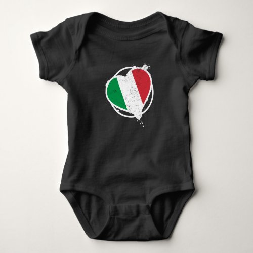 Italy Heart Italian Italia Baby Bodysuit