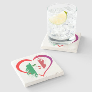 Italy heart stone coaster