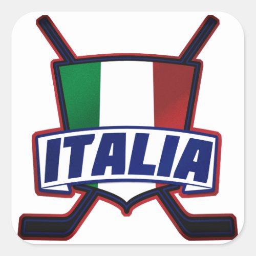 Italy Hockey su Ghiaccio Square Sticker