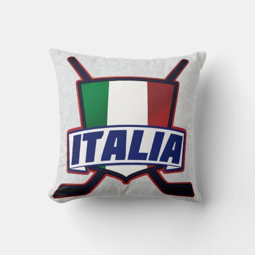 Italy Hockey su Ghiaccio Throw Pillow