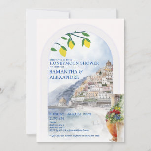 Italy Honeymoon on Amalfi Tuscany Couples Shower Invitation