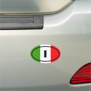 Italy - I - European oval Car Magnet