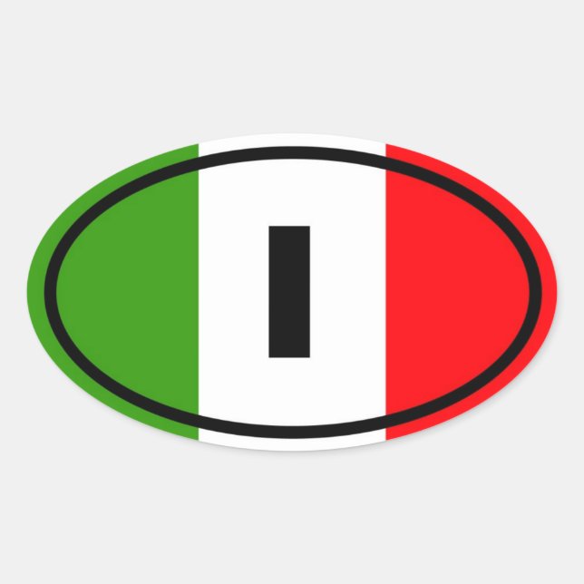 Italy - I - European Oval Sticker (Front)