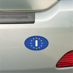 Italy - I - European Union Oval Car Magnet