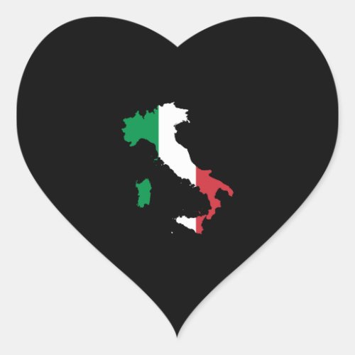 Italy in Flag Colors Heart Sticker