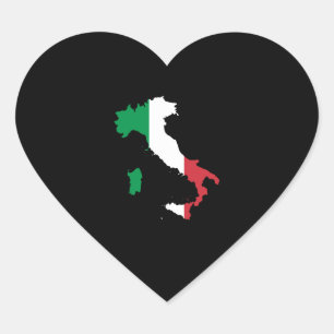Italy in Flag Colors Heart Sticker