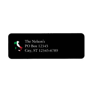 Italy in Flag Colors Label