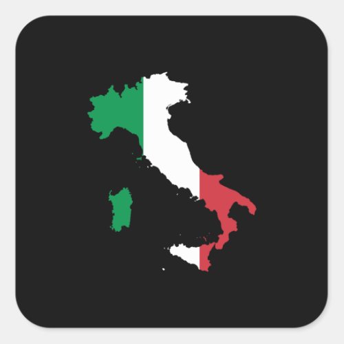 Italy in Italian Colors Square Sticker