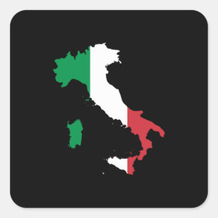 Italy in Italian Colors Square Sticker