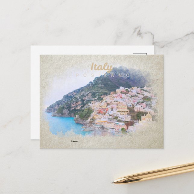 Italy in watercolor Postcard (Front/Back In Situ)