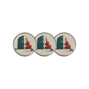 Italy-Inspired Colosseum Golf Ball Markers Set