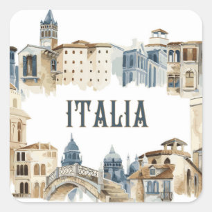 Italy Italia Architecture Square Sticker