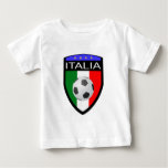 Italy / Italia Flag Patch - With Soccer Ball Baby T-shirt at Zazzle