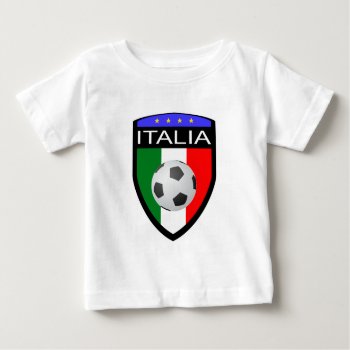 Italy / Italia Flag Patch - With Soccer Ball Baby T-shirt by SpataroArts at Zazzle