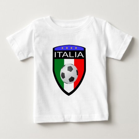 Italy / Italia Flag Patch - With Soccer Ball Baby T-shirt