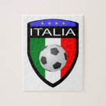 Italy / Italia Flag Patch - With Soccer Ball Jigsaw Puzzle at Zazzle
