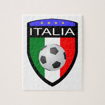 Italy / Italia Flag Patch - With Soccer Ball Jigsaw Puzzle by SpataroArts at Zazzle