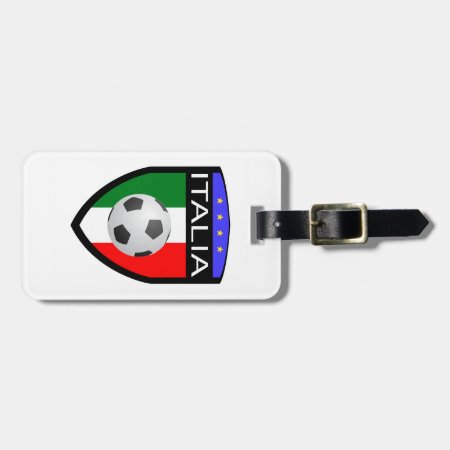 Italy / Italia Flag Patch - With Soccer Ball Luggage Tag