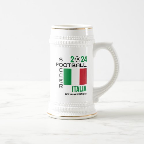 ITALY ITALIA Football Custom Name 2024 Any Year  Beer Stein
