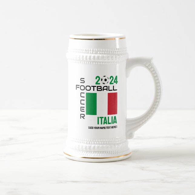 ITALY ITALIA Football Custom Name 2024 Any Year  Beer Stein (Right)