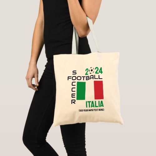 ITALY ITALIA Football Custom Name 2024 Any Year  Tote Bag