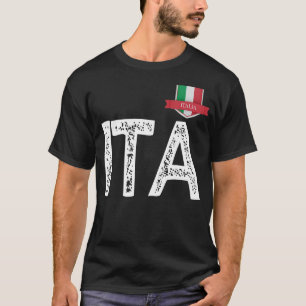 Italy Italia Human-Flag Letter I and T and A Italy T-Shirt